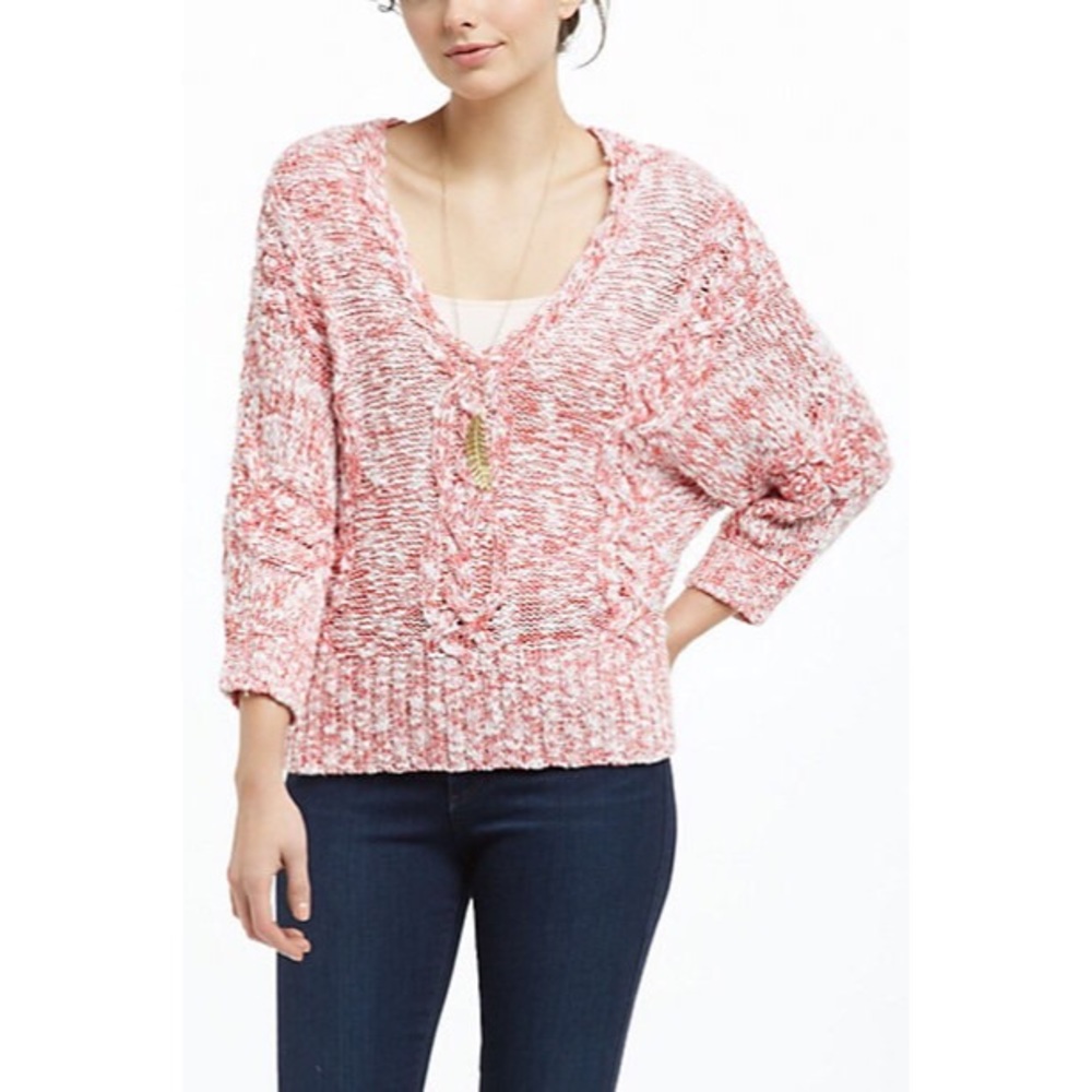 Anthropologie Geranium Confetti Sweater